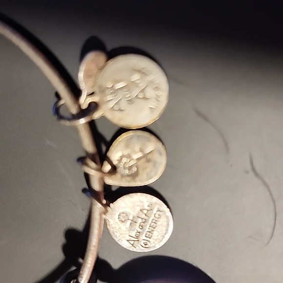 Alex And Ani Silver Lotus Charm Bangle Bracelet - Picture 6 of 7